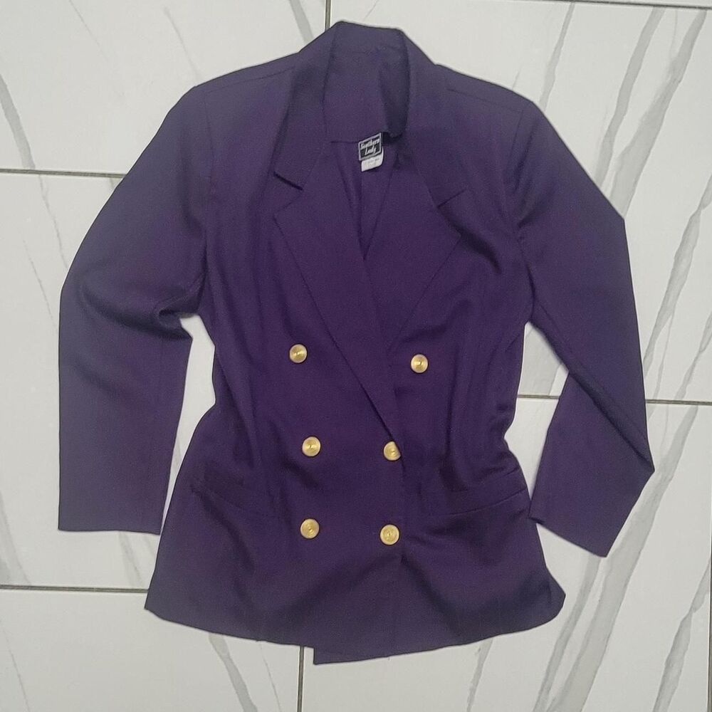 Vintage Purple Blazer Gold Buttons Willy Wonka Inspired Halloween Costume